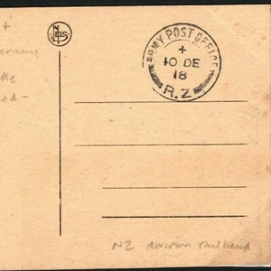 NEW ZEALAND Post-WW1 *APO/RZ* Division Railhead First Day in GERMANY 1918 38c.13 - Picture 1 of 6