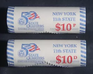 2001-P&D NEW YORK STATE QUARTER MINT ROLLS (80 COINS) LOT B07 - Picture 1 of 4