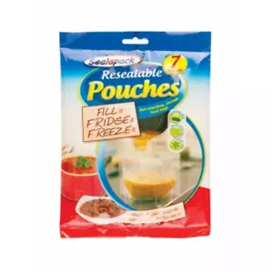 Sealapack Pack of 7 Resealable Pouches Fill Fridge Freeze it Microwaveable bags - Picture 1 of 1