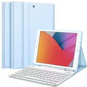 Bluetooth Keyboard Case for iPad 9th Gen (2021) 10.2 inch Folio Stand Back Cover - Picture 1 of 19