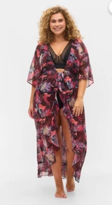 ZIZZI Strand Kimono Mit Print Neu 8XL Große Größen 58-60 - Bild 1 von 4