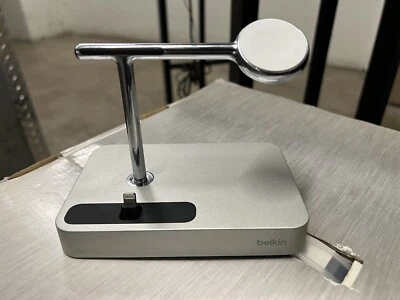Belkin Charge Dock for Apple Watch & iPhone SILVER F8J183 UNIT ONLY FREE S/H - Image 1 of 4