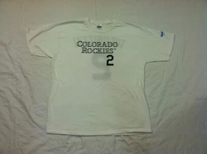 Troy Tulowitzki Colorado Rockies Men's T-Shirt Size XL Gildan White STRESSED - Picture 1 of 6