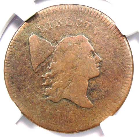 1795 Liberty Cap Flowing Hair Half Cent 1/2C - Certified NGC Fine Details - Rare Cover