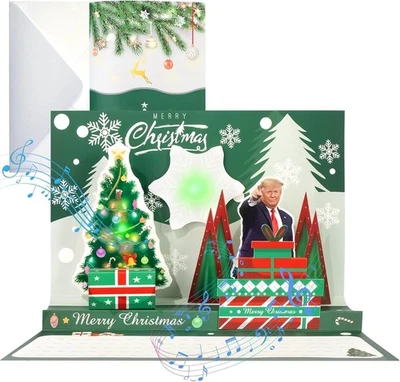 Christmas Cards, Talking Donald President Greeting Cards with Real Voice Message - Image 1 of 4
