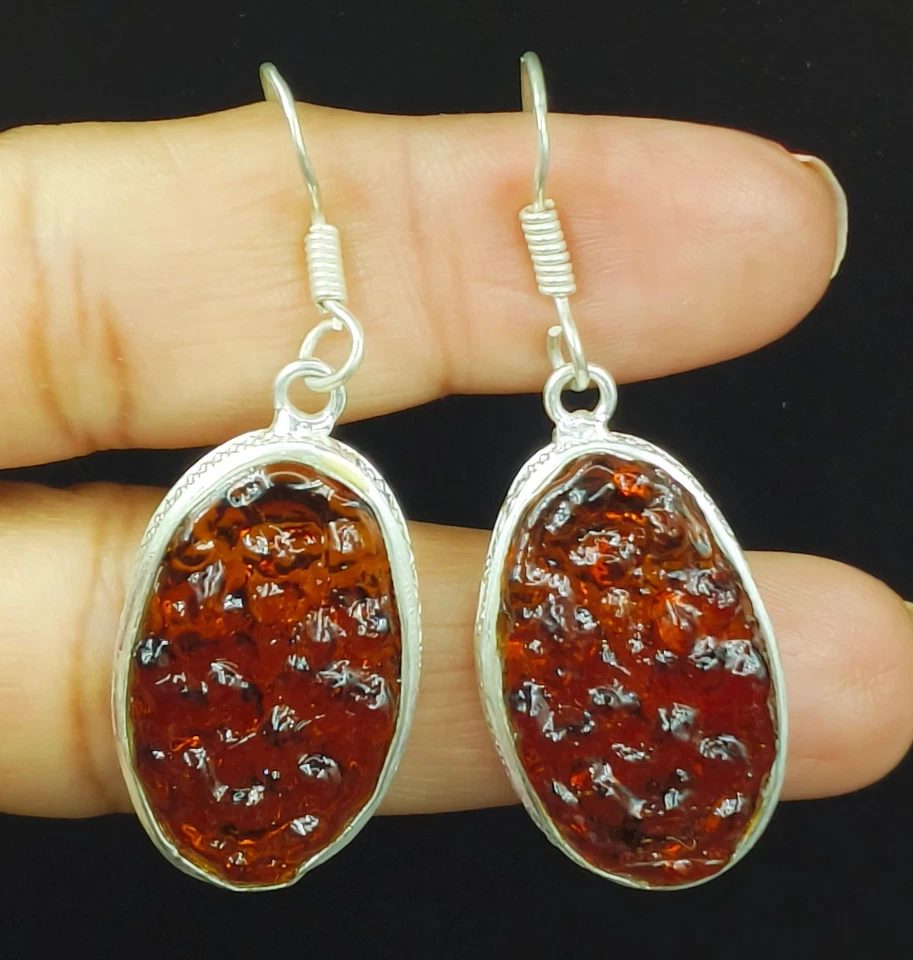 Piedras preciosas hechas a mano de moldavita natural de plata de ley 925 regalo para mujer Foto 1 de 1