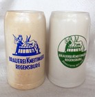 2 Humpen Bierkrug Brauerei Kneitinger Regensburg Maßkrug Krug Zinn Sammelkrüge