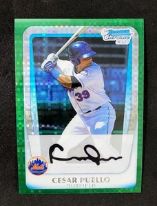 2011 Bowman Chrome #BCP177 Cesar Puello 1st Prospects Green X-Fractors - Picture 1 of 2