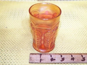 Vintage FENTON Carnival Glas Ringelblume "Schmetterling & Beere" Muster Becher - Bild 1 von 5