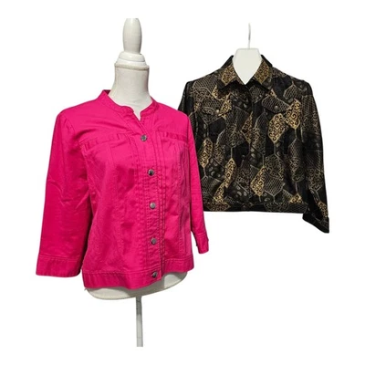 Lot 2 Womens Blazer Jacket Size 16 Rafaella Pink AND  Hearts of Palm Gold Black - Image 1 of 4
