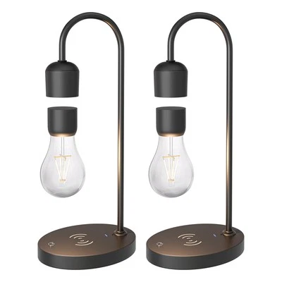 2x Ampoule flottante magnétique Lampe de table MAGNETO noire Lumière - Photo 1/4