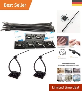 Hochwertige 100 Stück selbstklebende Kabelhalter 25x25 mm - Nylon & UV-beständig - Bild 1 von 7