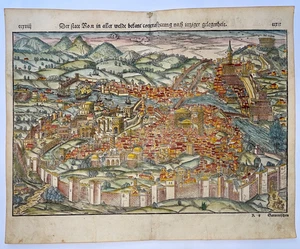 ROMA ITALIEN 1564 SEBASTIAN MUNSTER GROSS AUSGEFALLEN ANTIK ANSICHT 16. JAHRHUNDERT - Bild 1 von 11