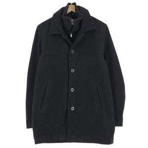Vintage Chaps Black Wool Blend Coat Breathable Casual Mens Ai3 Size S Small - Picture 1 of 7