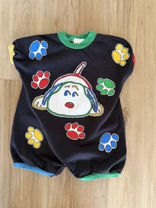 Vintage Snoopy Peanuts Einteiler 11 Monate/1 Jahr Made In USA Paws Baby - Bild 1 von 11