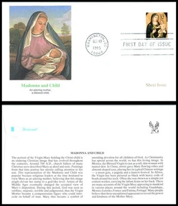 1995 Madonna and Child Christmas Sc 3003 sheet FDC premium Fleetwood cachet UA - Picture 1 of 1