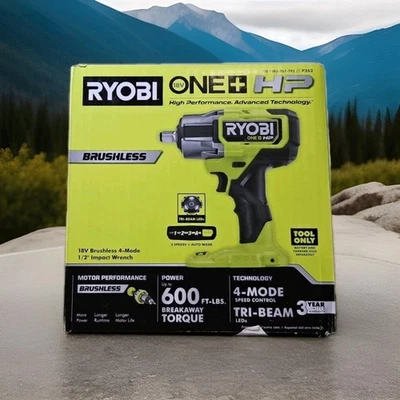 NEW Ryobi ONE+ HP 18V Brushless 4-Mode 1/2" Impact Wrench P262 (tool only) - Image 1 of 4