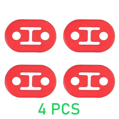 4X Soporte de goma para montaje en punta de tubo de escape de coche 12 mm 2 orificios de repuesto rojo Foto 1 de 4