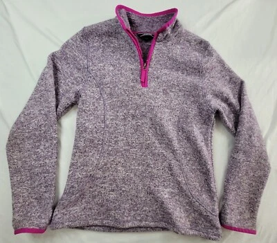 Lands' End Girls Sz XL 16 Purple Pullover 1/4 Zip Mock Neck Long Sleeve Sweater  - Image 1 of 4
