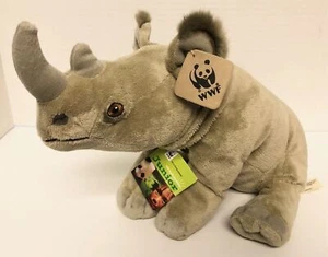 WWF Junior RHINO Plush Suede Tag NWT Netherlands Stitched Eyes Stuffed Toy J6 - Picture 1 of 2