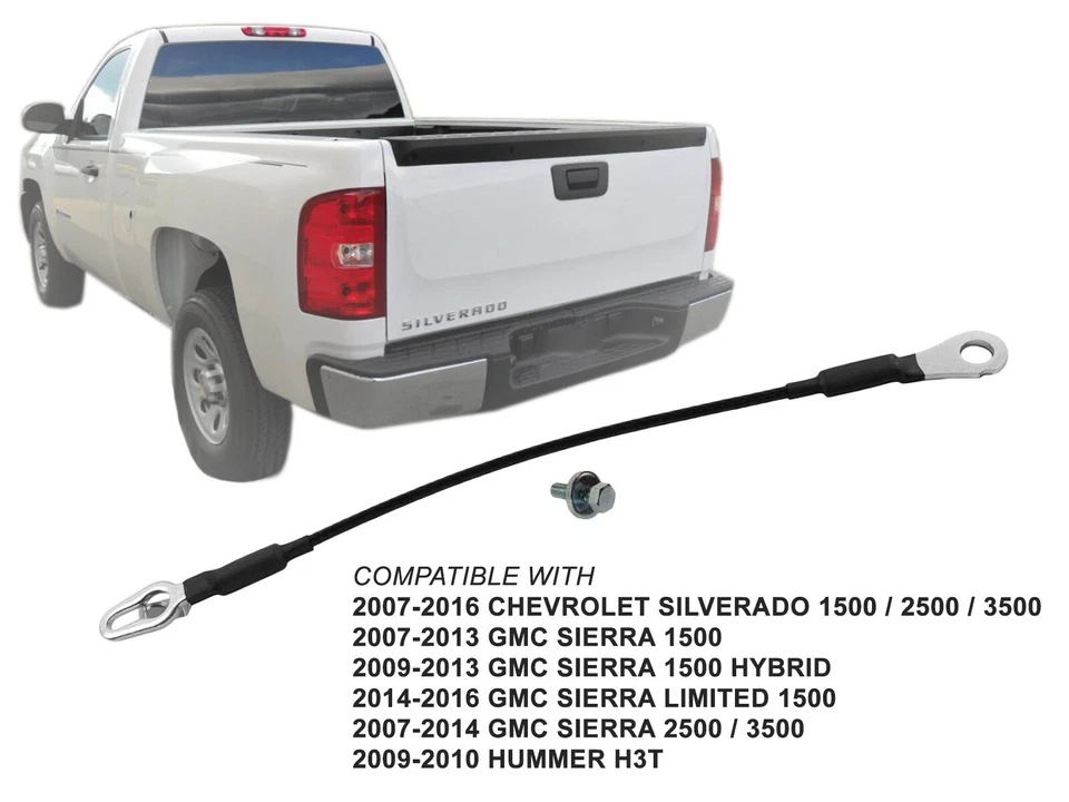 Cabo para tampa da caçamba com ferragens para 07-16 Silverado Sierra direita ou esquerda GM1920103 - Imagem 1 de 4