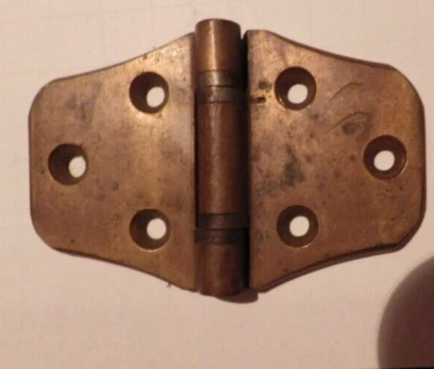 ANTIQUE HEAVY DOOR CABINET CHEST BRASS DOOR HINGE 4" 7-M.M Cover