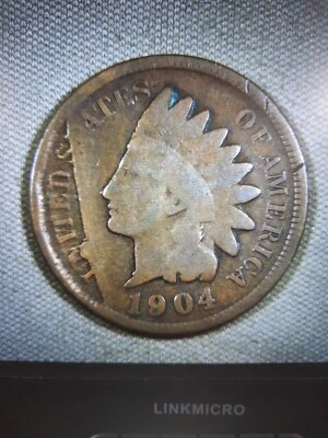 1904 Indian Head Penny, Small Cent, Obverse Error, Die Variety!  - Image 1 of 4