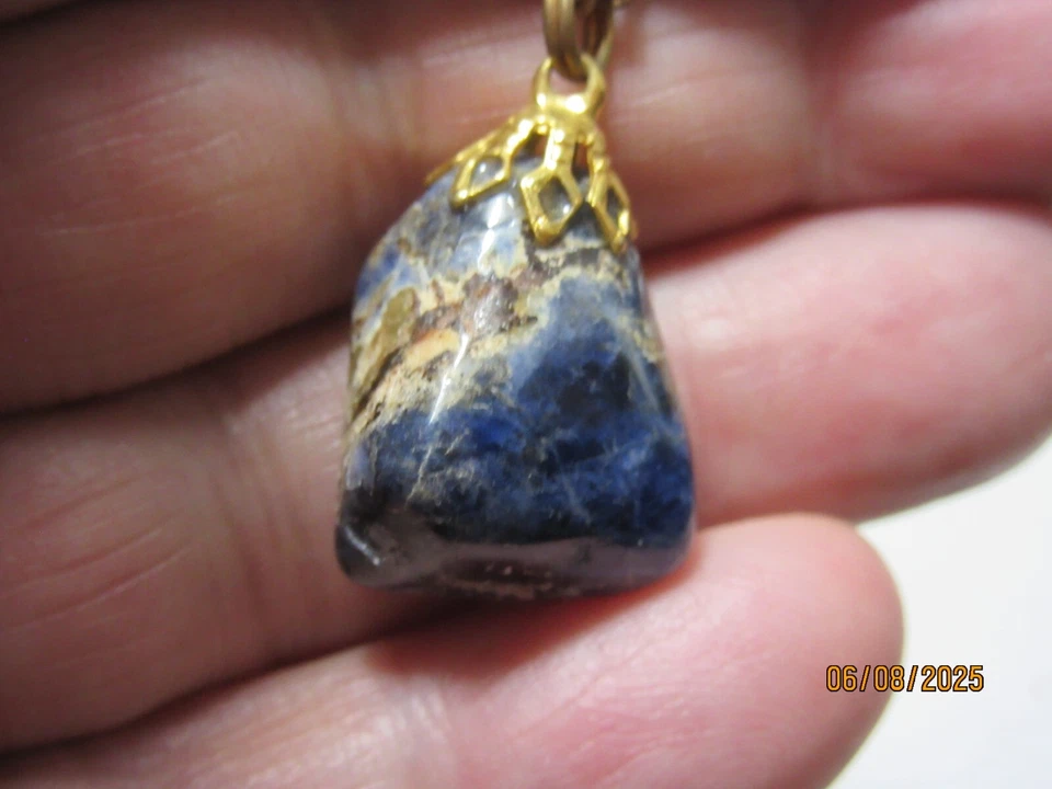 Collar colgante de sodalita de 1,0" de 24" coleccionable ISTPOFN-49 Foto 1 de 4