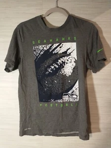 Seattle Seahawks Nike Dri Fit camicia uomo piccola manica corta grigia NFL - Foto 1 di 5