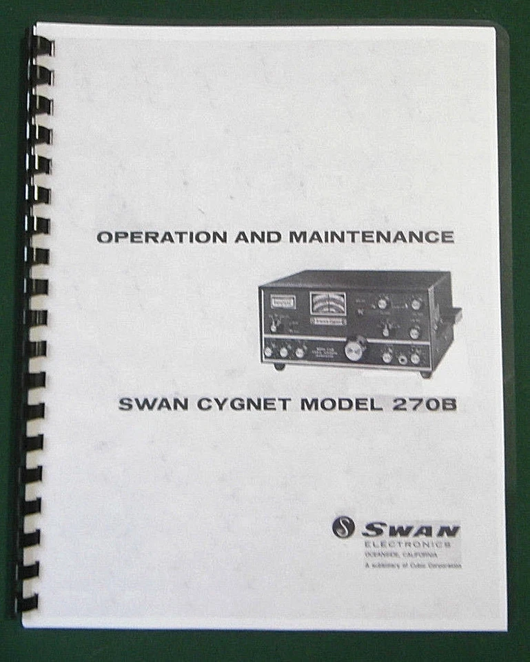 Swan 270B Instruction Manual: 11" x 24" Foldout Schematic & Protective Covers! - Image 1 of 1