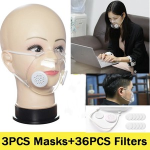 Anti-droplets Respirator Face Mouth Washable Reusable Clear Face Cover+Filter