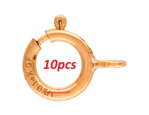 (10) 5mm STANDARD WEIGHT 14k FILLED ROSE Gold Spring Ring Clasp CLOSED Jump - Picture 1 of 3