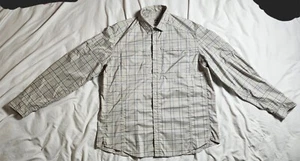 REI Taupe Vented Long Sleeve Outdoor Adventure Shirt Men's Beige Size L Plaid - Picture 1 of 24