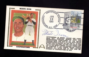 Monte Irvin SIGNED Catchet June 12 1989 First Day Cover Negro WS Champion 1946 - Picture 1 of 3