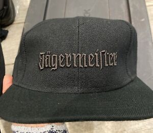 Jagermeister Hat Cap Adult Black Fitted Medium Large Wool Blend Stag Mens Skate