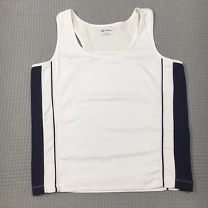 VTG Wilson Tank Top Women XL White Blue Stripe Racerback 90s Y2K Sporty Athletic - Picture 1 of 10
