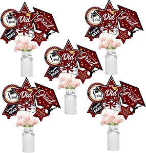Maroon and Gold Graduation Decorations Set of 24 Class of 2025 Table Decor Congr - Picture 1 of 12