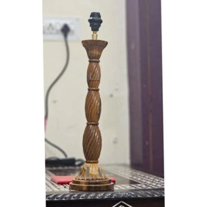 Wood Lamp Carved Design Lamp | Wood Table Lamp | Living Room Decorative Lamp - Picture 1 of 6