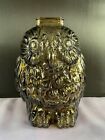 VINTAGE 1970s LIBBEY SMOKEY BROWN GLASS WISE OLD OWL BANK