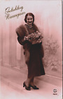 Victorian Lady With Flowers Vintage Rppc C205
