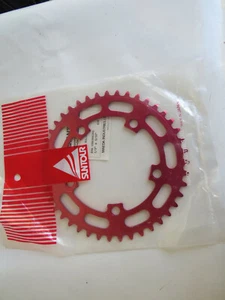 PLATO PIÑÓN SUNTOUR AÑOS 80 43 NOS ROJO BMX CARRERAS CRUCERO ESTILO LIBRE VINTAGE - Imagen 1 de 4
