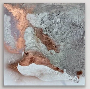 Großes zeitgenössisches ABSTRAKTES Gemälde auf 90 x 90 cm Leinwand Original Strukturkunst - Bild 1 von 20