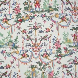 Textiles français Double Width Luxury Toile de Jouy Fabric La vie à la campagne