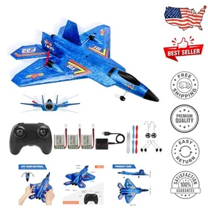 Durable Blue F-22 Raptor Remote Control Plane with Smart Gyroscope - Gift Idea - Picture 1 of 10