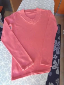 Linea Tesini  Damen Pullover V-Ausschnitt 100 % Bw Gr. 38  melone - Bild 1 von 4