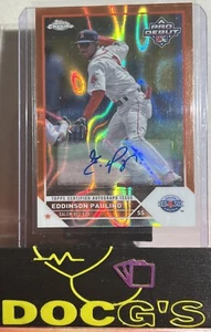 2023 Topps Pro Debut, Eddison Paulino Orange Chrome Auto /25, RED SOX - Bild 1 von 2