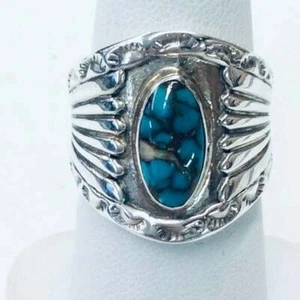 Sterling Silver Navajo Turquoise Ring - Picture 1 of 5