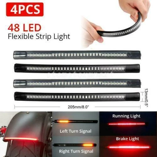 4PCS LED Strip Turn Signals Lights For Honda Goldwing 1000 1100 2001500 1800 - Image 1 of 4