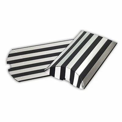 12 Kissenschachteln schwarz,silber gestreift klein,Kissenverpackungen pillow box - Bild 1 von 2