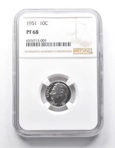 PF68 1951 Roosevelt Dime NGC *0021 - Picture 1 of 3